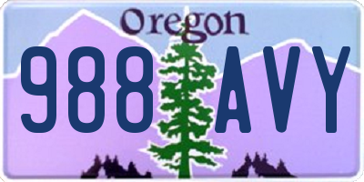 OR license plate 988AVY