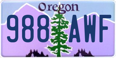 OR license plate 988AWF