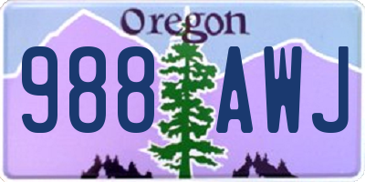 OR license plate 988AWJ