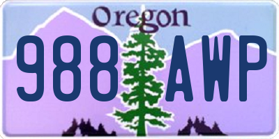 OR license plate 988AWP
