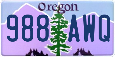 OR license plate 988AWQ