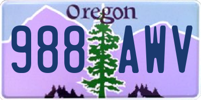 OR license plate 988AWV
