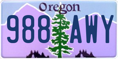 OR license plate 988AWY