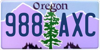 OR license plate 988AXC