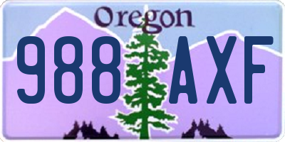 OR license plate 988AXF