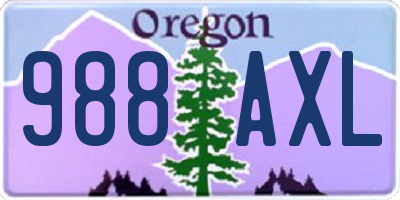 OR license plate 988AXL