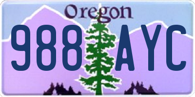 OR license plate 988AYC