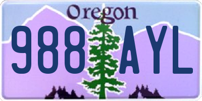OR license plate 988AYL