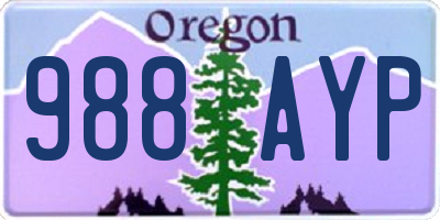 OR license plate 988AYP