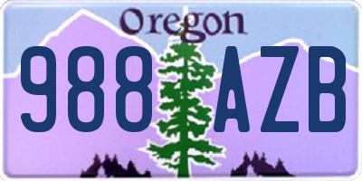 OR license plate 988AZB