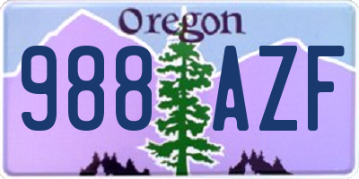 OR license plate 988AZF
