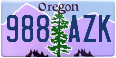 OR license plate 988AZK