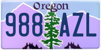 OR license plate 988AZL
