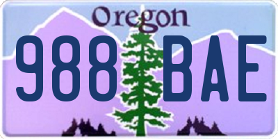 OR license plate 988BAE