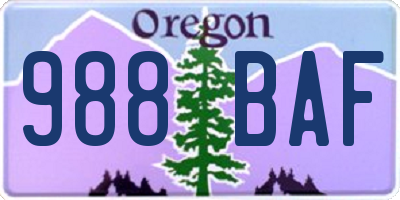 OR license plate 988BAF