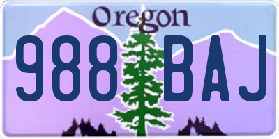 OR license plate 988BAJ