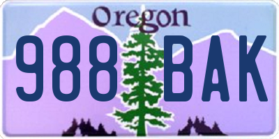 OR license plate 988BAK