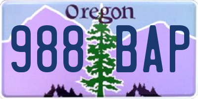 OR license plate 988BAP