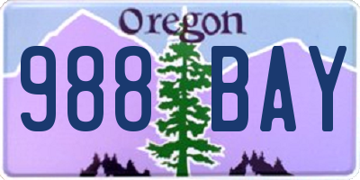 OR license plate 988BAY
