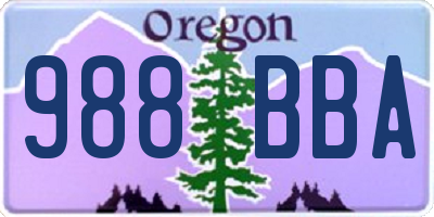 OR license plate 988BBA