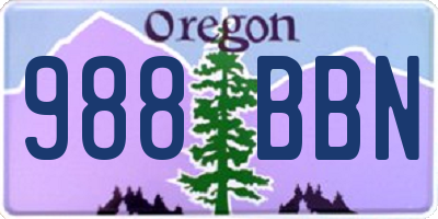 OR license plate 988BBN