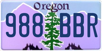 OR license plate 988BBR