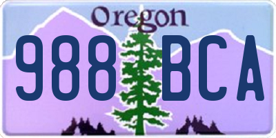 OR license plate 988BCA