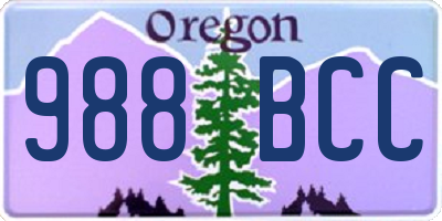 OR license plate 988BCC