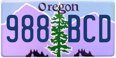 OR license plate 988BCD