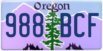 OR license plate 988BCF