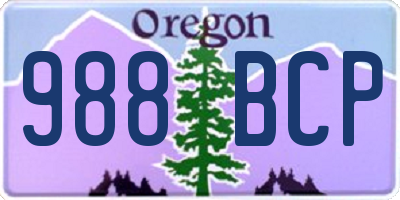 OR license plate 988BCP