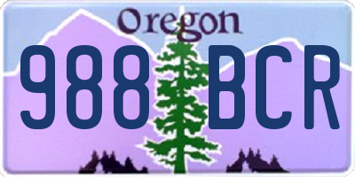 OR license plate 988BCR