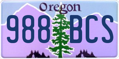 OR license plate 988BCS