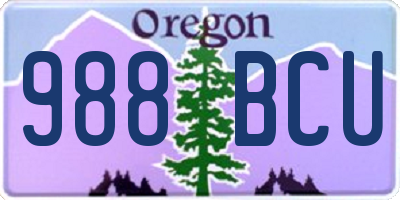 OR license plate 988BCU