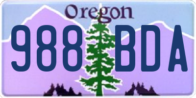 OR license plate 988BDA
