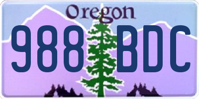 OR license plate 988BDC