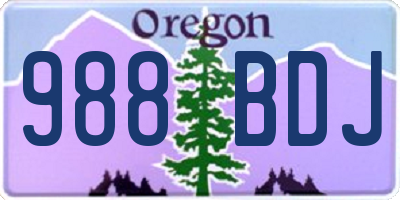 OR license plate 988BDJ