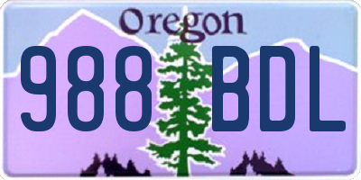 OR license plate 988BDL