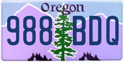 OR license plate 988BDQ