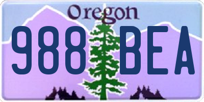 OR license plate 988BEA