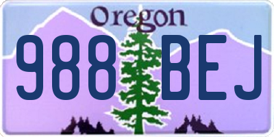 OR license plate 988BEJ