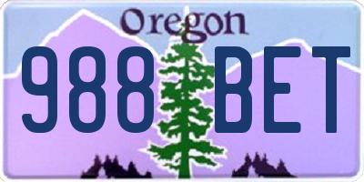 OR license plate 988BET