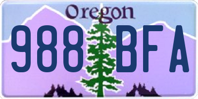 OR license plate 988BFA