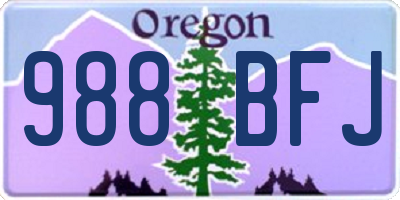 OR license plate 988BFJ