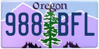 OR license plate 988BFL