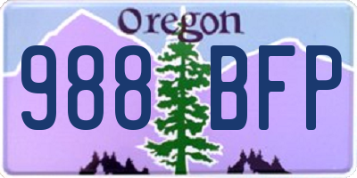 OR license plate 988BFP