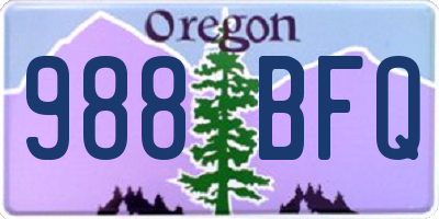 OR license plate 988BFQ