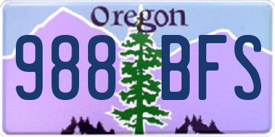 OR license plate 988BFS