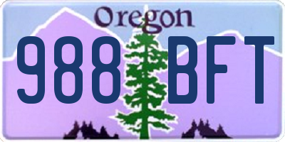 OR license plate 988BFT