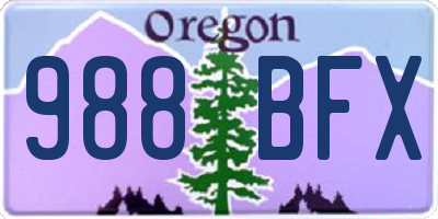 OR license plate 988BFX